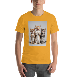 Funny Tripple Cats Unisex T-shirt Front Print