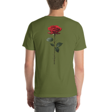 Red Rose on Black Back Print Unisex T-shirt