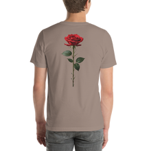 Red Rose on Black Back Print Unisex T-shirt