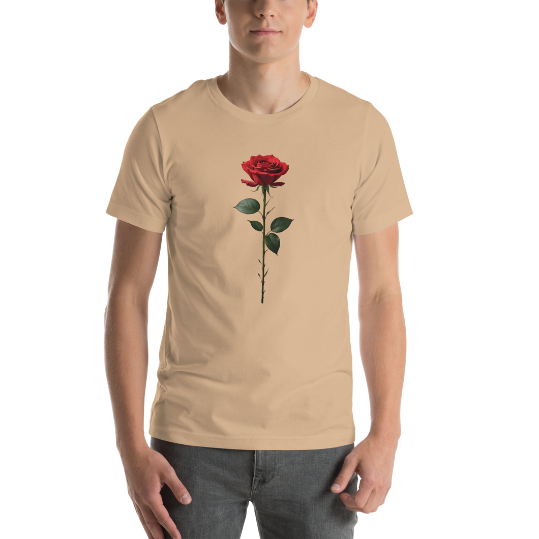 Red Rose on White Unisex T-shirt