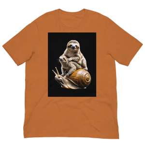 Sloth Riding A Snail Unisex T-shirt Front Print