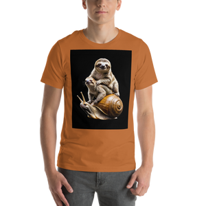 Sloth Riding A Snail Unisex T-shirt Front Print