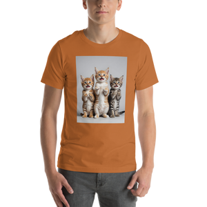 Funny Tripple Cats Unisex T-shirt Front Print