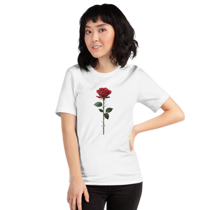 Red Rose on White Unisex T-shirt