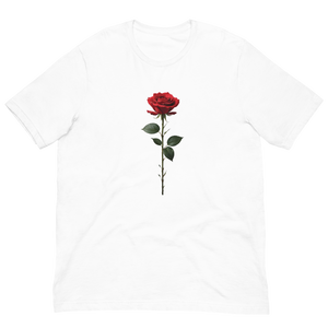 Red Rose on White Unisex T-shirt