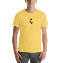 Red Rose on White Back Print Unisex T-shirt