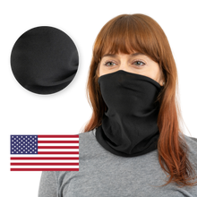 Black / Smooth Black USA Face Defender Neck Gaiters (Buy More, Save More!) Masks by Design Express