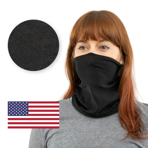 Black / Textured 3 Pcs USA Face Defender Neck Gaiters Masks by Design Express