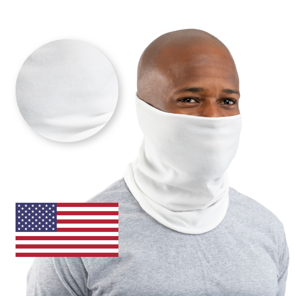 White / Smooth / 50 50-10000 Pcs White USA Face Defender Neck Gaiters Wholesale Bulk Lots Masks by Design Express
