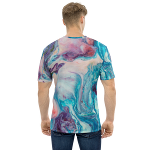 Blue Multicolor Marble Men's T-shirt by Design Express
