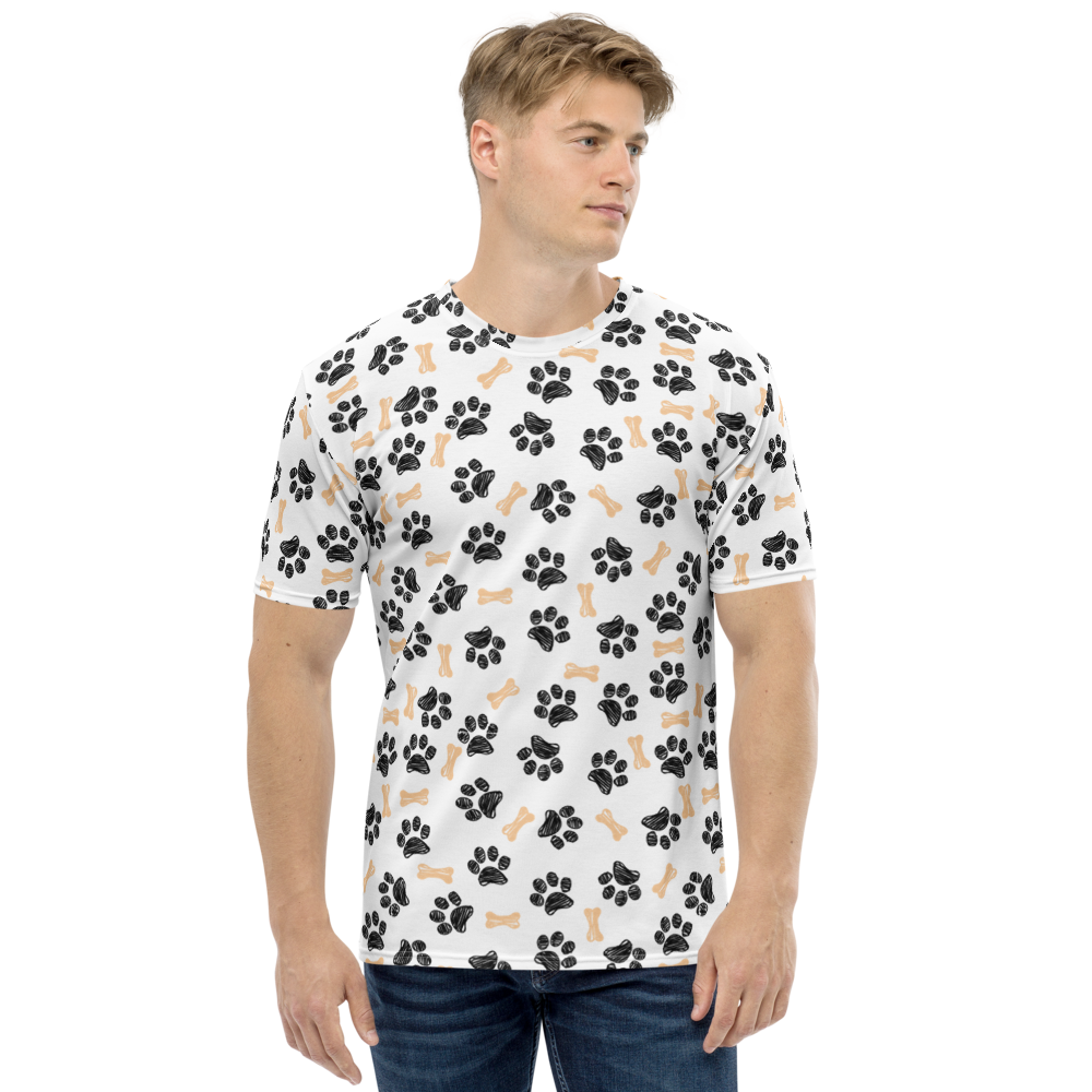 XS Dog Paws and Bones Pattern Full Print T-shirt by Design Express