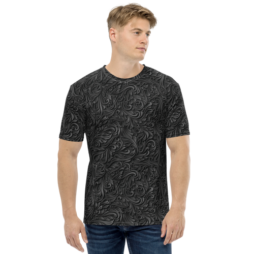 XS 3D Black Ornament Pattern All-Over Print Men's T-shirt by Design Express