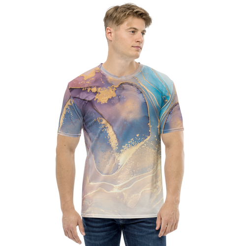 XS Soft Marble Liquid ink Art Full Print T-shirt by Design Express