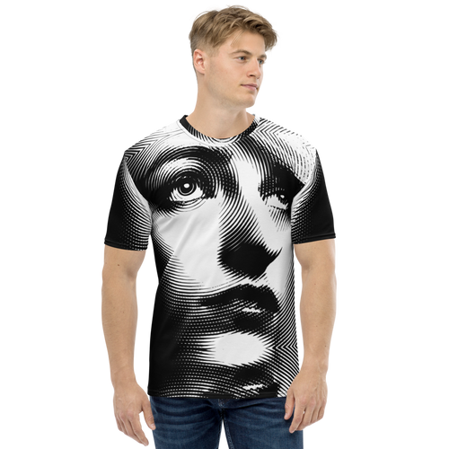 XS Face Art Black and white Men's T-shirt by Design Express