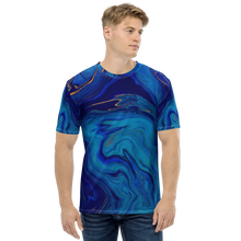 XS Blue Marble Men's T-shirt by Design Express