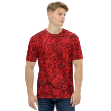 XS Red Rose Pattern Men's T-shirt by Design Express