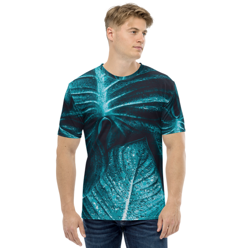 XS Turquoise Leaf Men's T-shirt by Design Express