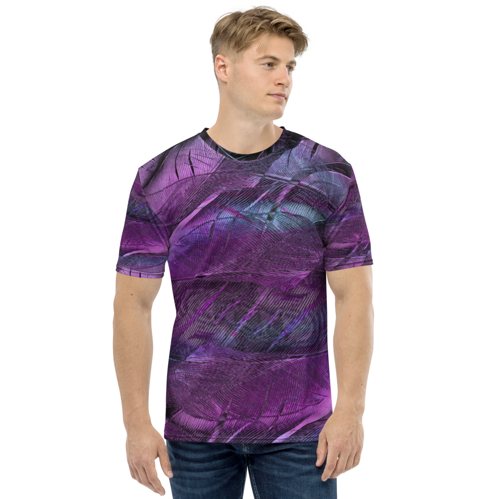 XS Purple Feathers Men's T-shirt by Design Express