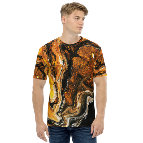 XS Yellow Orange Abstract Men's T-shirt by Design Express