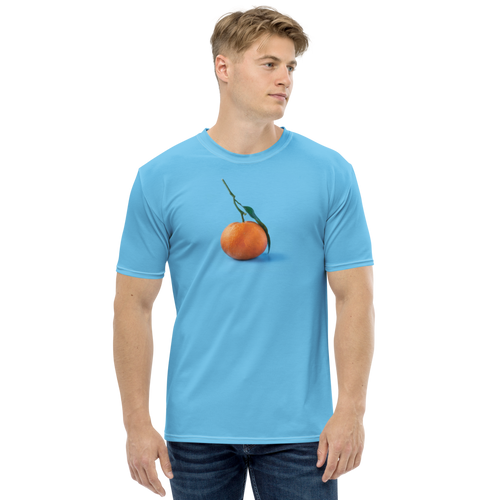 XS Orange on Blue Men's T-shirt by Design Express