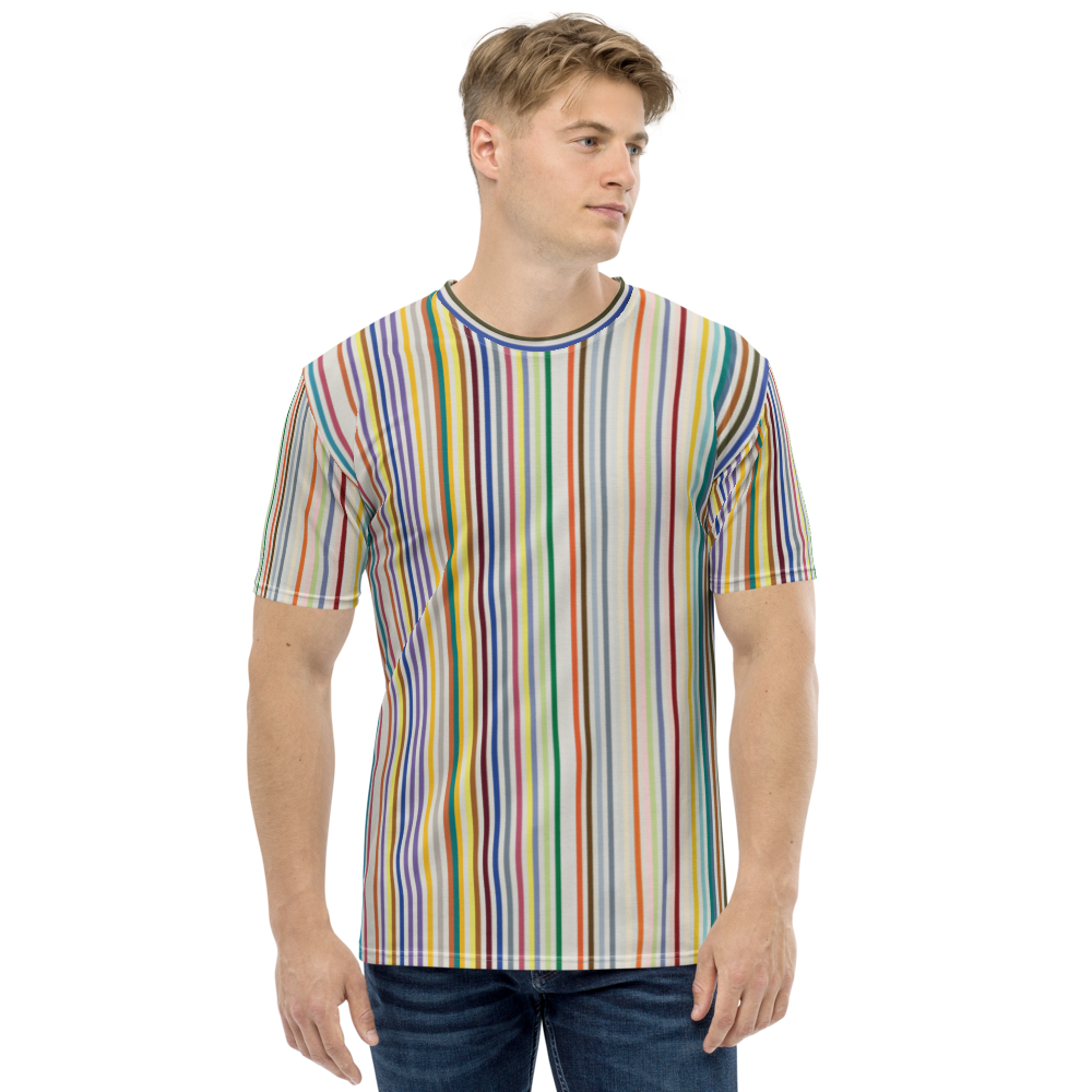 XS Colorfull Stripes Men's T-shirt by Design Express