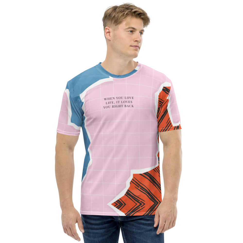 XS When you love life, it loves you right back Full Print Men's T-shirt by Design Express