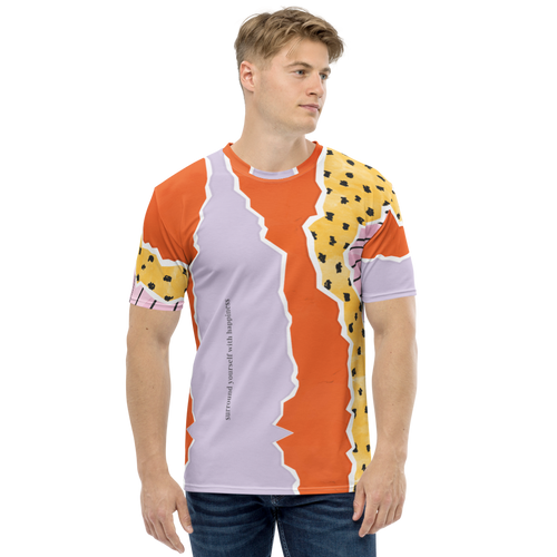 XS Surround Yourself with Happiness Full Print Men's T-shirt by Design Express