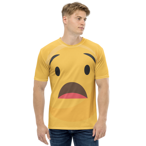 Curious Emoji All-Over Print Men's Crew Neck T-Shirt