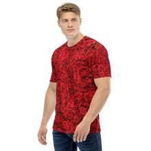 Red Rose Pattern Men's T-shirt by Design Express
