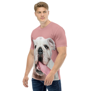 Cute White Bulldog All-Over Print Men's Crew Neck T-Shirt