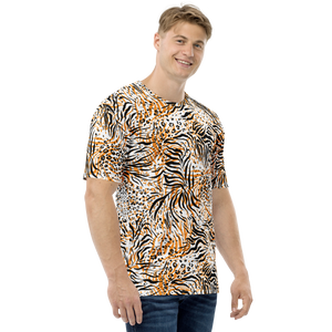 Mens Fashionable Casual Animal Tiger Pattern Print Round Neck