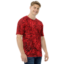 Red Rose Pattern Men's T-shirt by Design Express