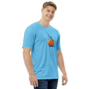 Orange on Blue Men's T-shirt by Design Express