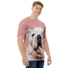 Cute White Bulldog All-Over Print Men's Crew Neck T-Shirt