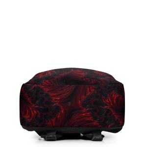 Black Red Fractal Art Minimalist Backpack by Design Express