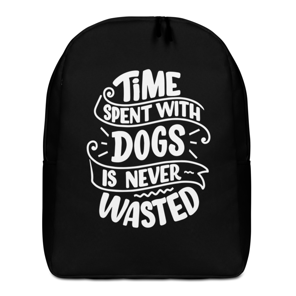 Default Title Time Spent With Dogs is Never Wasted (Dog Lover) Funny Minimalist Backpack by Design Express