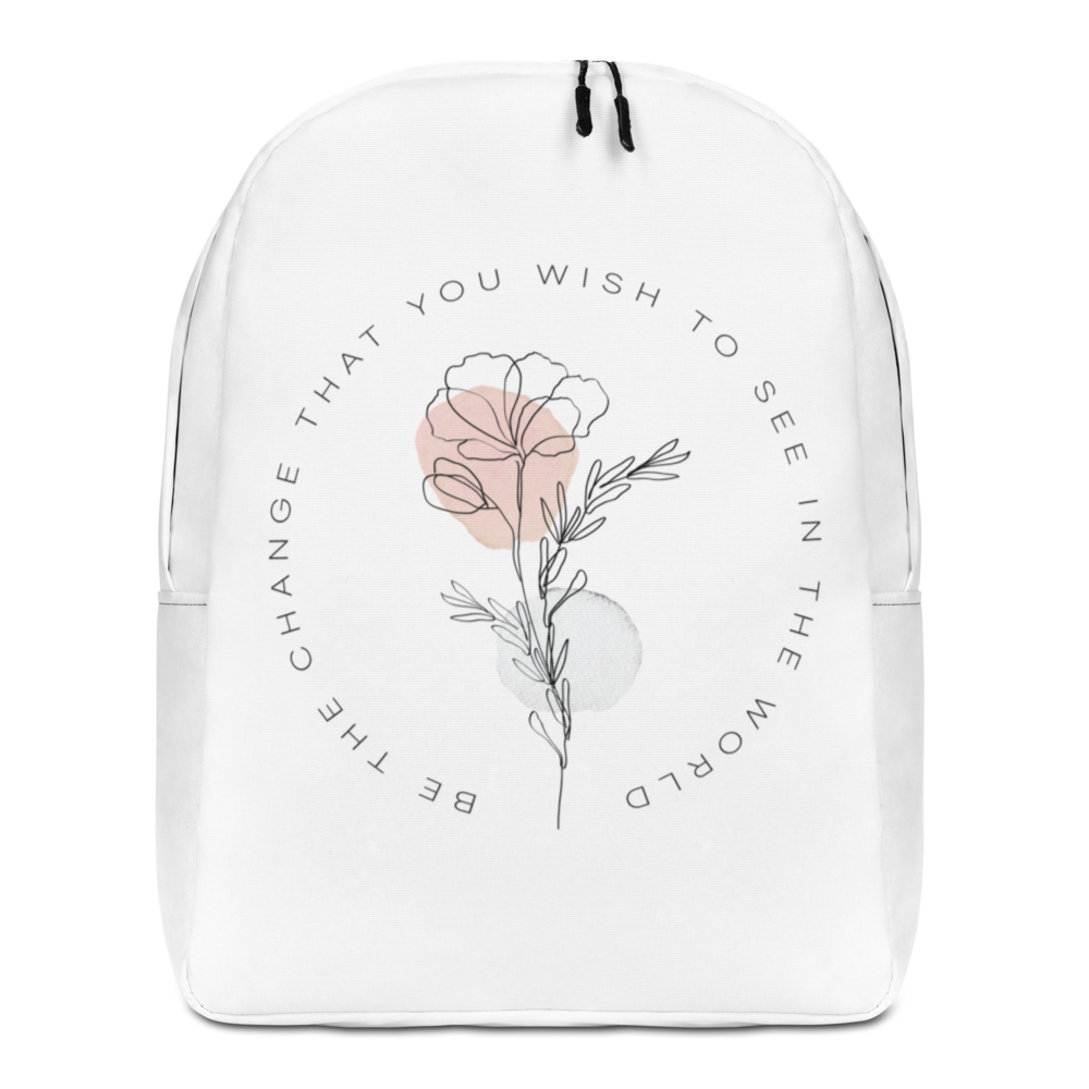 Default Title Be the change that you wish to see in the world Minimalist White Backpack by Design Express