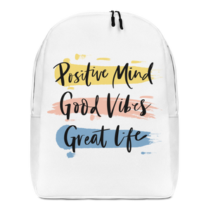Default Title Positive Mind, Good Vibes, Great Life Minimalist Backpack by Design Express