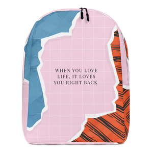 Default Title When you love life, it loves you right back Minimalist Backpack by Design Express