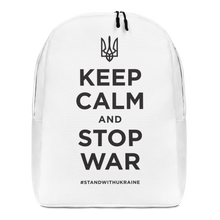 Default Title Keep Calm and Stop War (Support Ukraine) Black Print Minimalist Backpack by Design Express