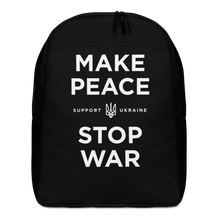 Default Title Make Peace Stop War (Support Ukraine) Black Minimalist Backpack by Design Express