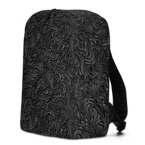 3D Black Ornament Pattern Minimalist Backpack by Design Express