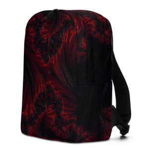 Black Red Fractal Art Minimalist Backpack by Design Express