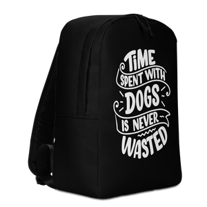 Time Spent With Dogs is Never Wasted (Dog Lover) Funny Minimalist Backpack by Design Express