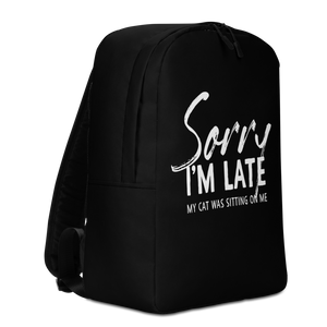 Sorry I'm Late (Funny Cat Lover) Minimalist Backpack by Design Express