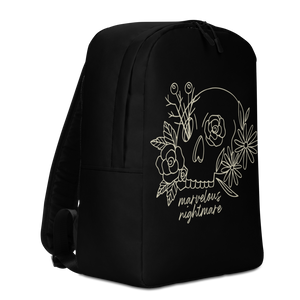 Marvelous Nightmare Flower Skull Minimalist Backpack by Design Express