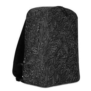 3D Black Ornament Pattern Minimalist Backpack by Design Express