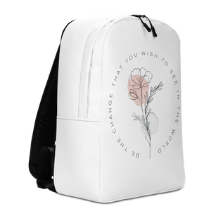 Be the change that you wish to see in the world Minimalist White Backpack by Design Express