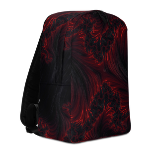 Black Red Fractal Art Minimalist Backpack by Design Express