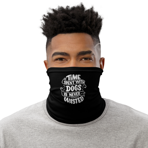 Default Title Time Spent With Dogs is Never Wasted (Dog Lover) Funny Face Mask & Neck Gaiter by Design Express